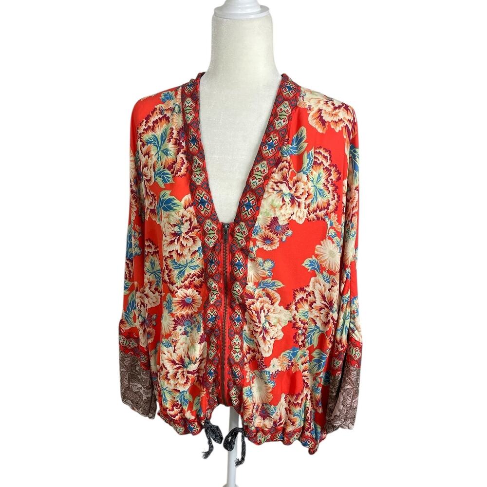 Free People Wildflower Cinched Kimono Jacket Size M/L Boho Indie Eclectic - Picture 2 of 12